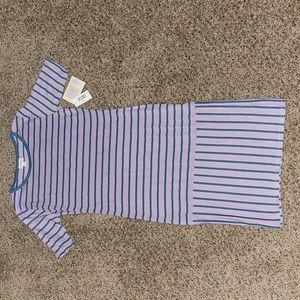LULAROE STRIPED JULIA DRESS PURPLE/EMERALD SIZE SMALL NWT